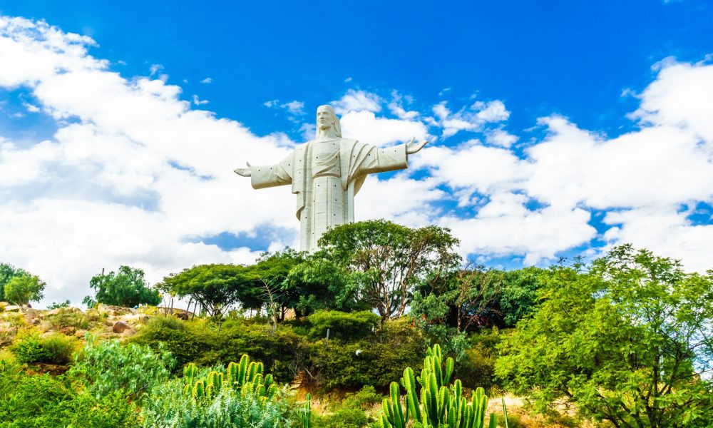 Largest statue of Jesus Christ in the world, the Cristo de la Concordia in Cochabamba, Bolivia